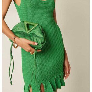 Bottega Veneta green leather vintage style rare edition shoulder bag